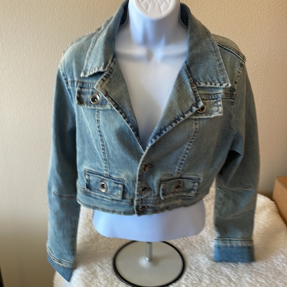 Ab Jeans Cropped Jean Jacket Size XL